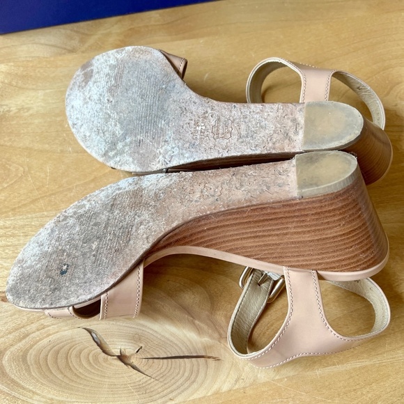 STUART WEITZMAN NEXTWEDGE ADOBE ANILINE SANDAL 9 LEATHER ADJ STRAP SUMMER CHIC - Picture 9 of 11